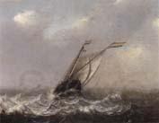 unknow artist a smalschip on choppy seas,other shipping beyond France oil painting art